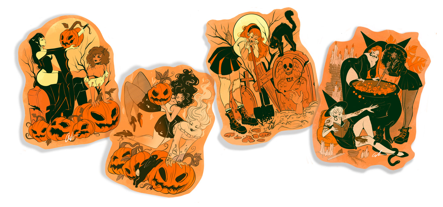 Vintage Halloween Sticker Set