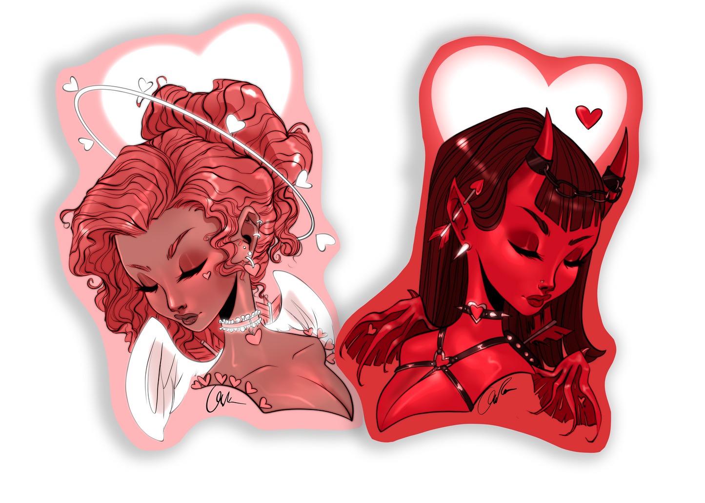 Red an Pink Stickers