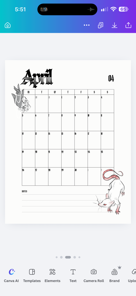 Missupacey's 2027 Art Calendar ||preorder||