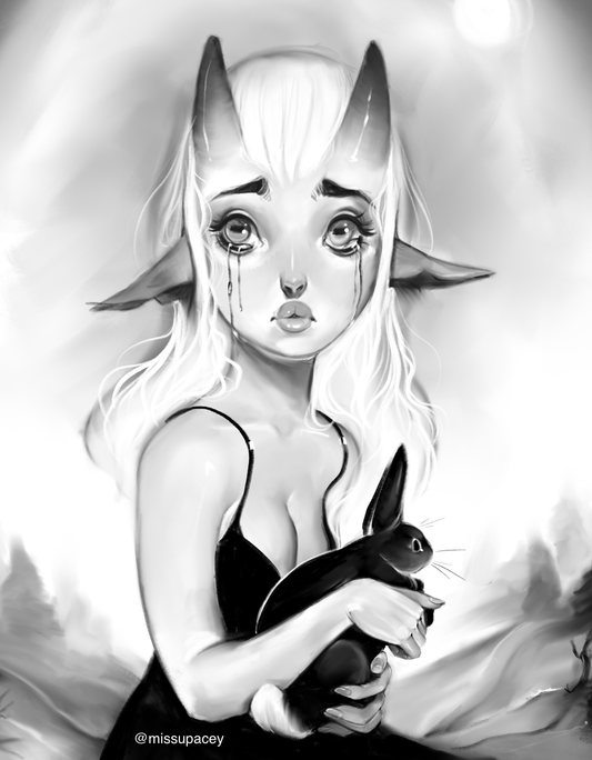 Sad Little Goat Girl